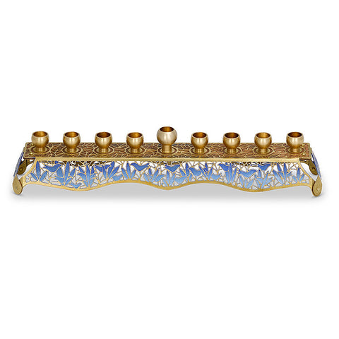 Menorah Birds Blue